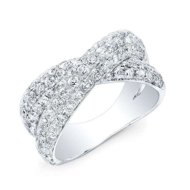 14KT White Gold Diamond Twist Ring