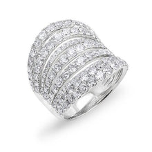 14KT White Gold Diamond Wave Ring