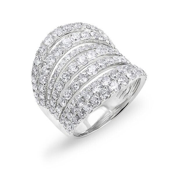 14KT White Gold Diamond Wave Ring
