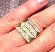14KT Yellow Gold Diamond Pyramid Bar Ring