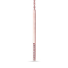14KT Rose Gold Diamond Square Lariat Necklace
