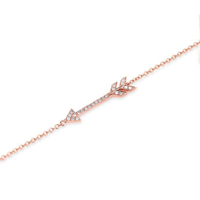 14KT Rose Gold Diamond Arrow Bracelet