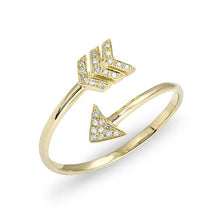 14KT Yellow Gold Diamond Mini Arrow Wrap Ring