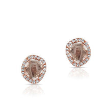 14KT Rose Gold Mini Diamond Slice Stud Earrings
