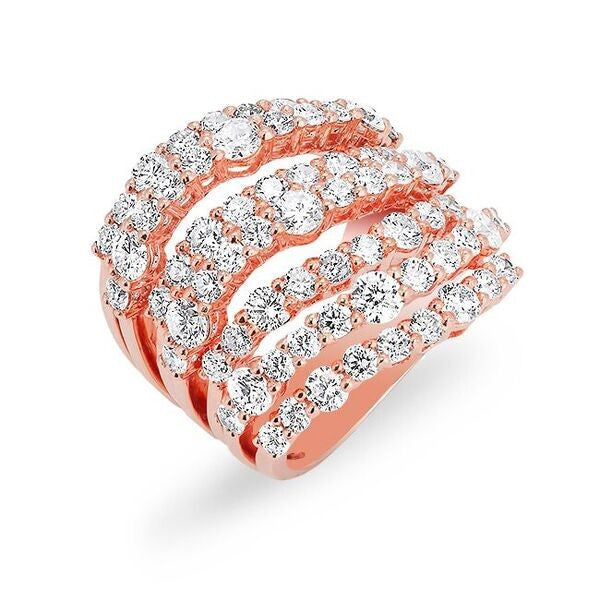 14KT Rose Gold Diamond Rock Ring