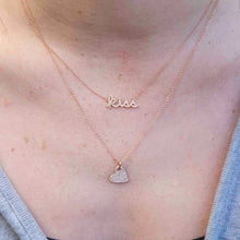 14KT Yellow Gold Hanging Heart Diamond Necklace
