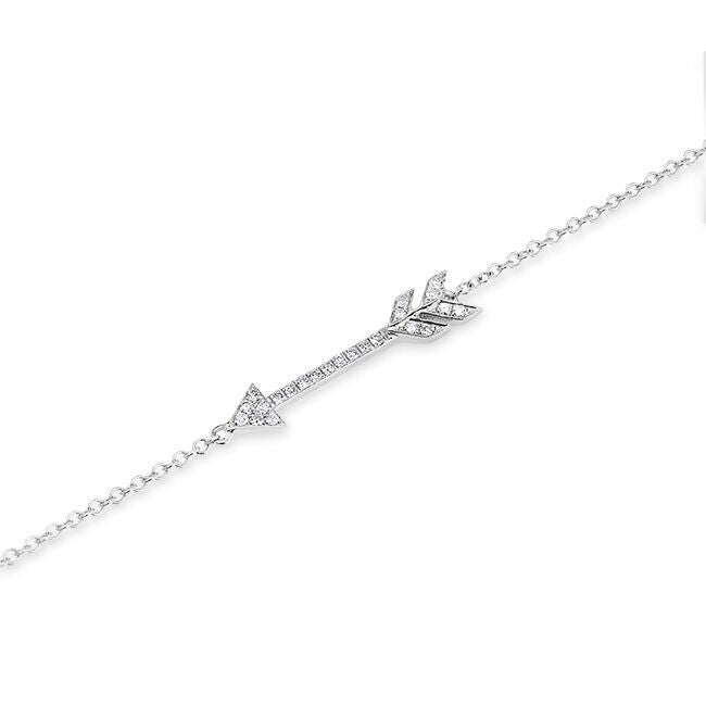 14KT White Gold Diamond Arrow Bracelet