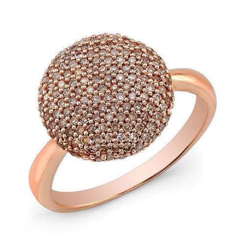 14KT Rose Gold Diamond Bouton Ring