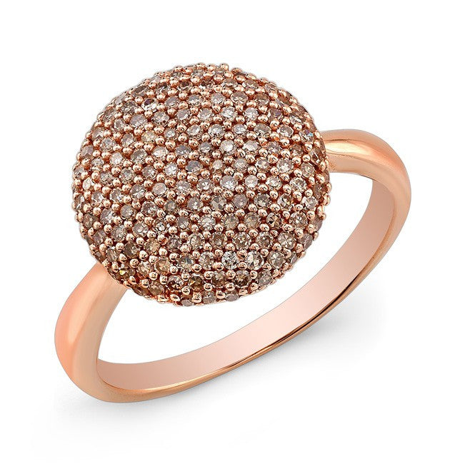 14KT Rose Gold Diamond Bouton Ring