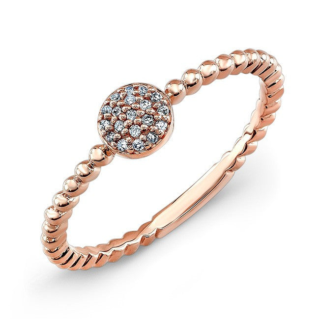 14KT Rose Gold Diamond Stacking Ring
