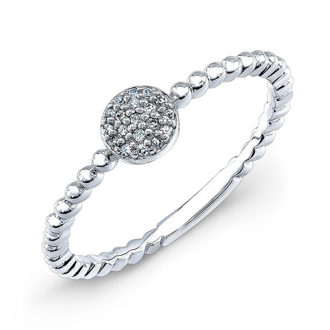 14KT White Gold Diamond Stacking Ring