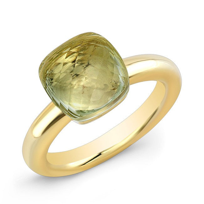 14KT Yellow Gold Green Amethyst Ring