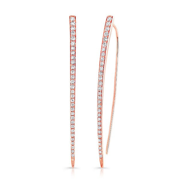 14KT Rose Gold Diamond Luxe Wishbone Earrings