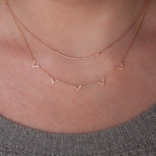 14KT Rose Gold Diamond 5 Mini Chevrons Necklace