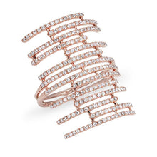 14KT Rose Gold Diamond Ripple Ring