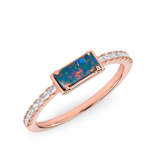 14KT Rose Gold Diamond Opal Maddie Diamond Ring