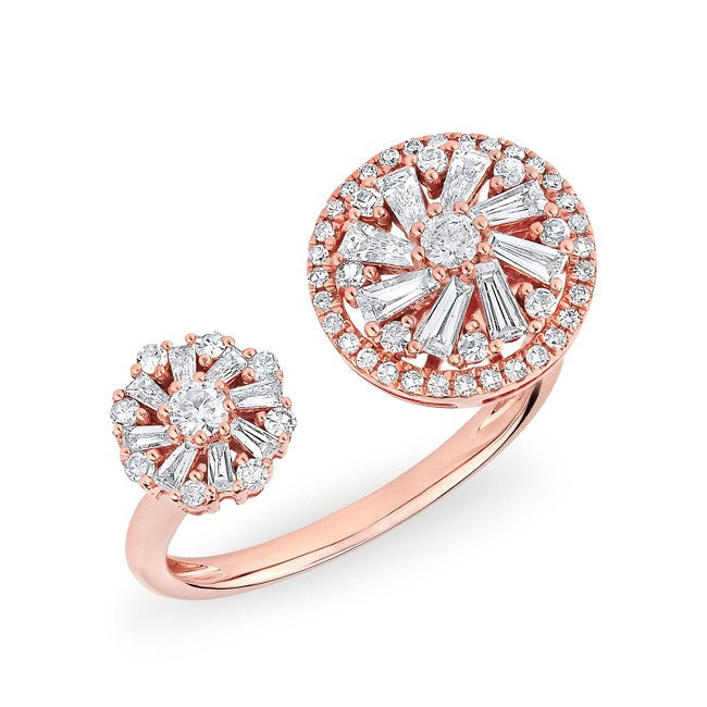 14KT Rose Gold Diamond Baguette Paris Ring