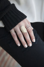 14KT Yellow Gold Diamond Oval Armor Ring