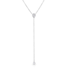 14KT White Gold Diamond Pear Flirt Lariat Necklace
