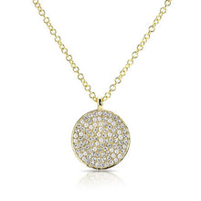 14KT Yellow Gold Diamond Circlet Diamond Disc Necklace