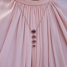 14KT Rose Gold Ruby Diamond Lariat Necklace