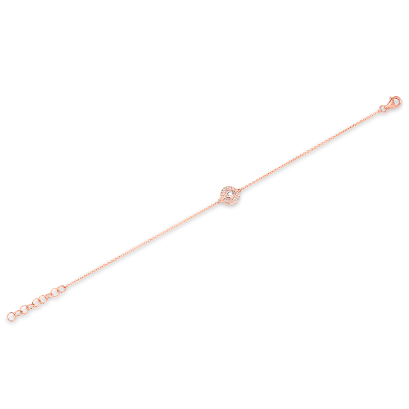 14KT Rose Gold Diamond Mini Evil-Eye Bracelet
