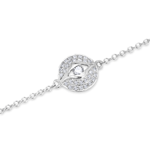 14KT White Gold Diamond Mini Evil-Eye Bracelet