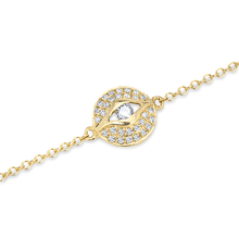 14KT Yellow Gold Diamond Mini Evil-Eye Bracelet