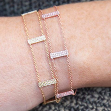 14KT White Gold Diamond Brick Bracelet