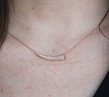 14KT Rose Gold Diamond Sideways Horn Necklace