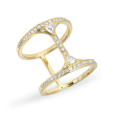18KT Yellow Gold Diamond H Deux Ring