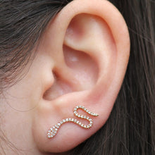 14KT Rose Gold Diamond Snake Ear Cuff