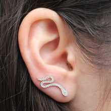 14KT White Gold Diamond Snake Ear Cuff