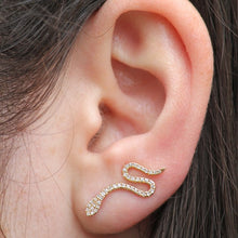 14KT Yellow Gold Diamond Snake Ear Cuff