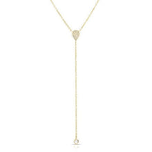 14KT Yellow Gold Diamond Pear Flirt Lariat Necklace