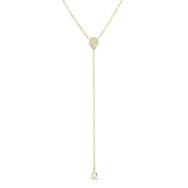 14KT Yellow Gold Diamond Pear Flirt Lariat Necklace
