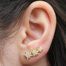 14KT Yellow Gold Diamond Stars Ear Cuff