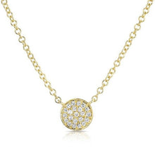 14KT Yellow Gold Diamond Mini Disc Necklace