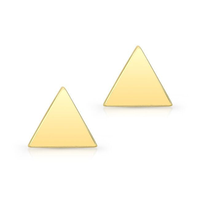 14KT Yellow Gold Triangle Stud Earrings