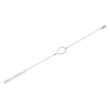 14KT White Gold Diamond Open Pear Bracelet