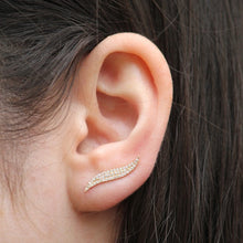 14KT Yellow Gold Diamond Swerve Ear Cuff