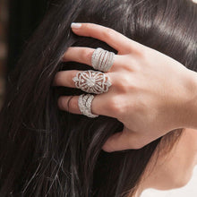 14KT White Gold Diamond Wave Ring