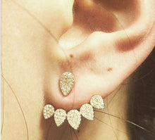 14KT Yellow Gold Diamond Tiara Floating Earrings