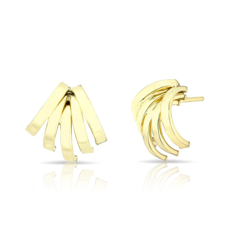 14KT Solid Yellow Gold Phoenix Stud Earrings