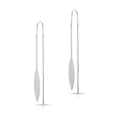 14KT White Gold Diamond Monaco Threader Earrings