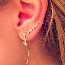 14KT Yellow Gold Diamond Triangle Ear Cuff