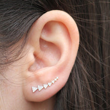 14KT White Gold Diamond Triangle Ear Cuff