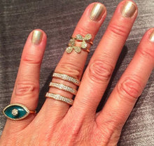 14KT Yellow Gold Diamond Petal Knuckle Ring