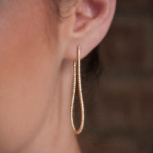 14KT Yellow Gold Diamond Tulip Hoop Earrings