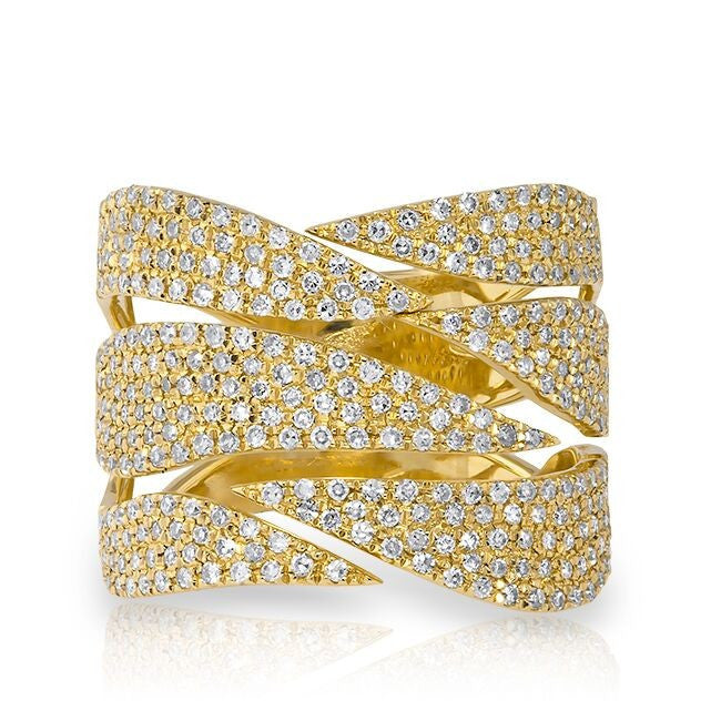 14KT Yellow Gold Diamond Flame Ring